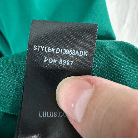 LULU’S Cumulonimbus Clouds Green Skater L Midi scoop neck scalloped hem Dress - Picture 10 of 15